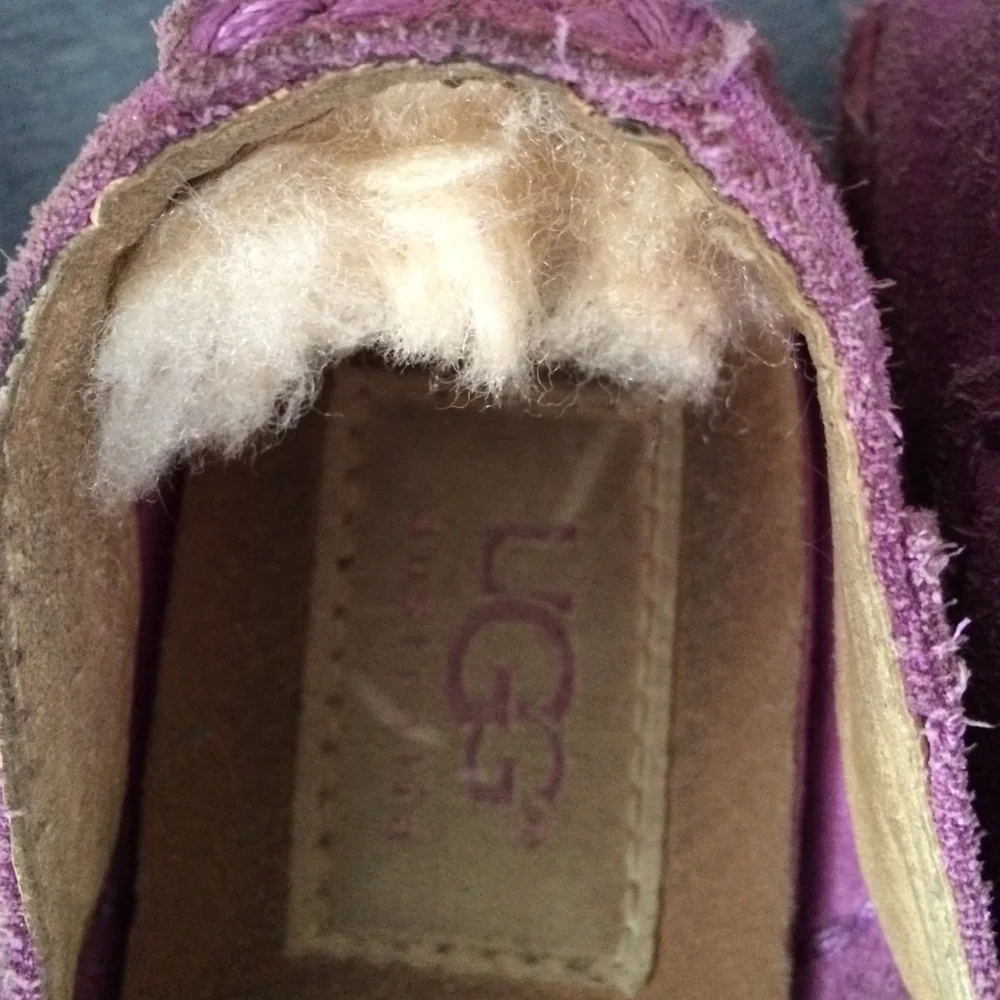 Purple UGG moccasin girls 13